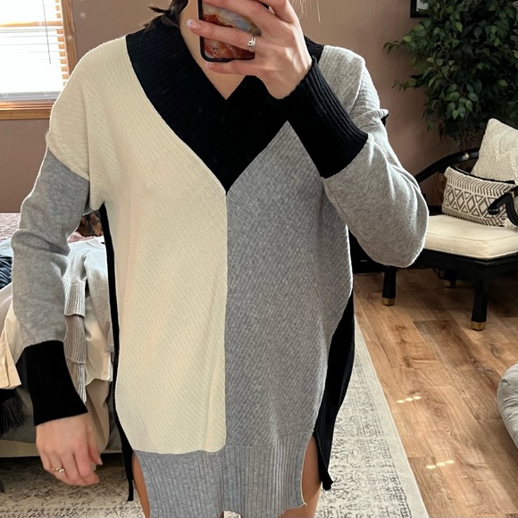 Stitchdrop color block sweater v neck - Picture 5 of 7